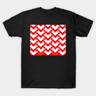 Abstract geometric pattern - red and white. T-Shirt